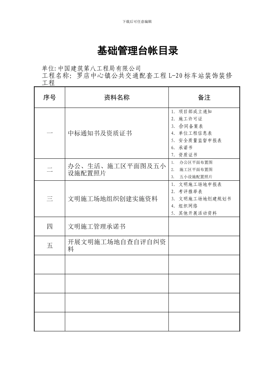 工程台帐目录_第2页
