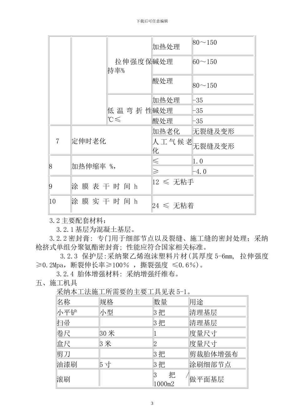 工程屋面聚氨酯防水涂料施工方案_第3页