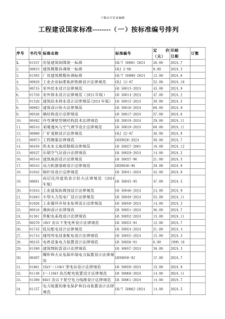 工程建设国家标准--------按标准编号排列