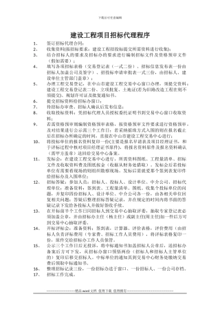 工程施工招标代理工作流程