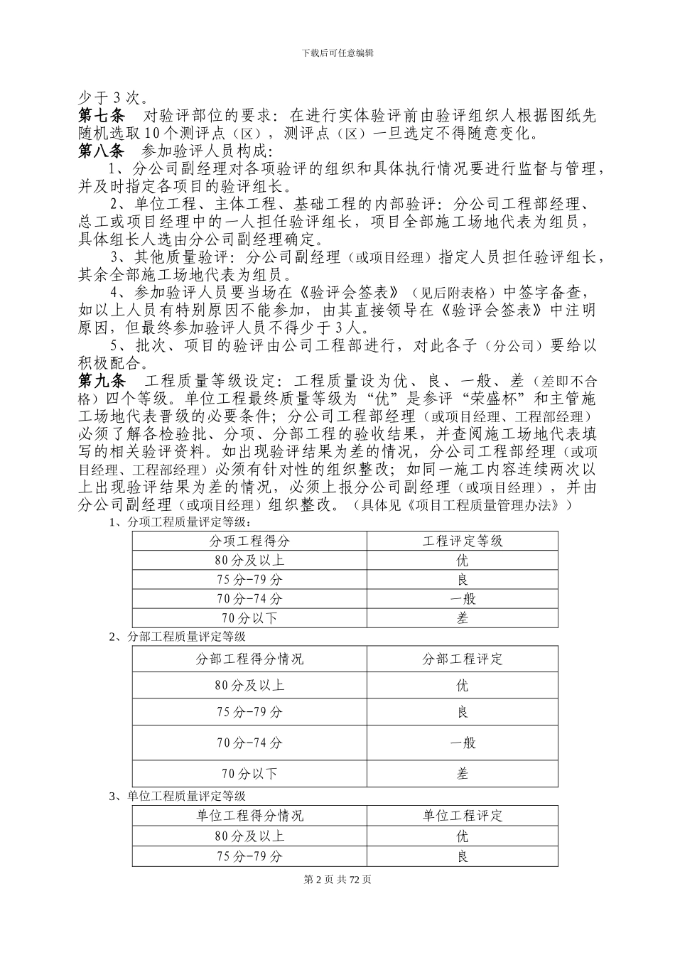 工程质量内部验评标准_第2页