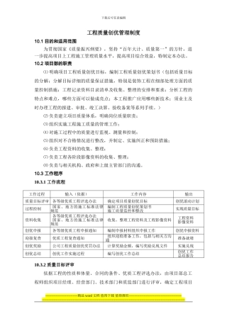 工程质量创优管理制度