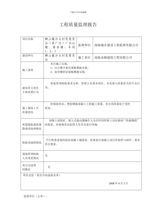 工程质量安全监理报告202403
