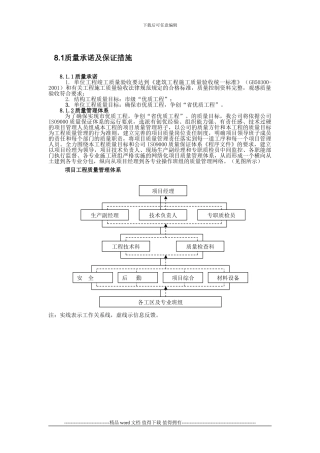 工程质量承诺及质量保证措施