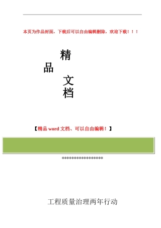 工程质量治理两年行动总结