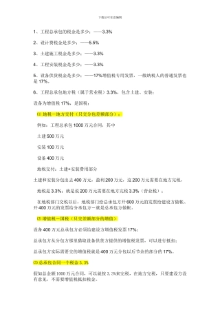 工程项目税金和发票问题