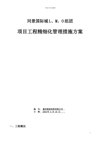 工程项目精细化管理控制方案