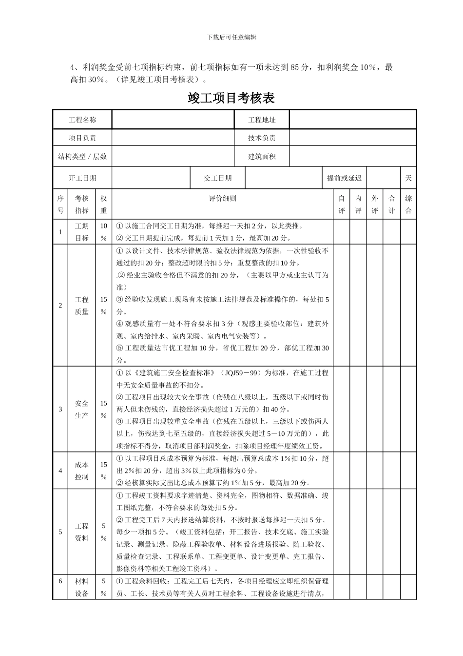工程项竣工验收考核方案_第3页