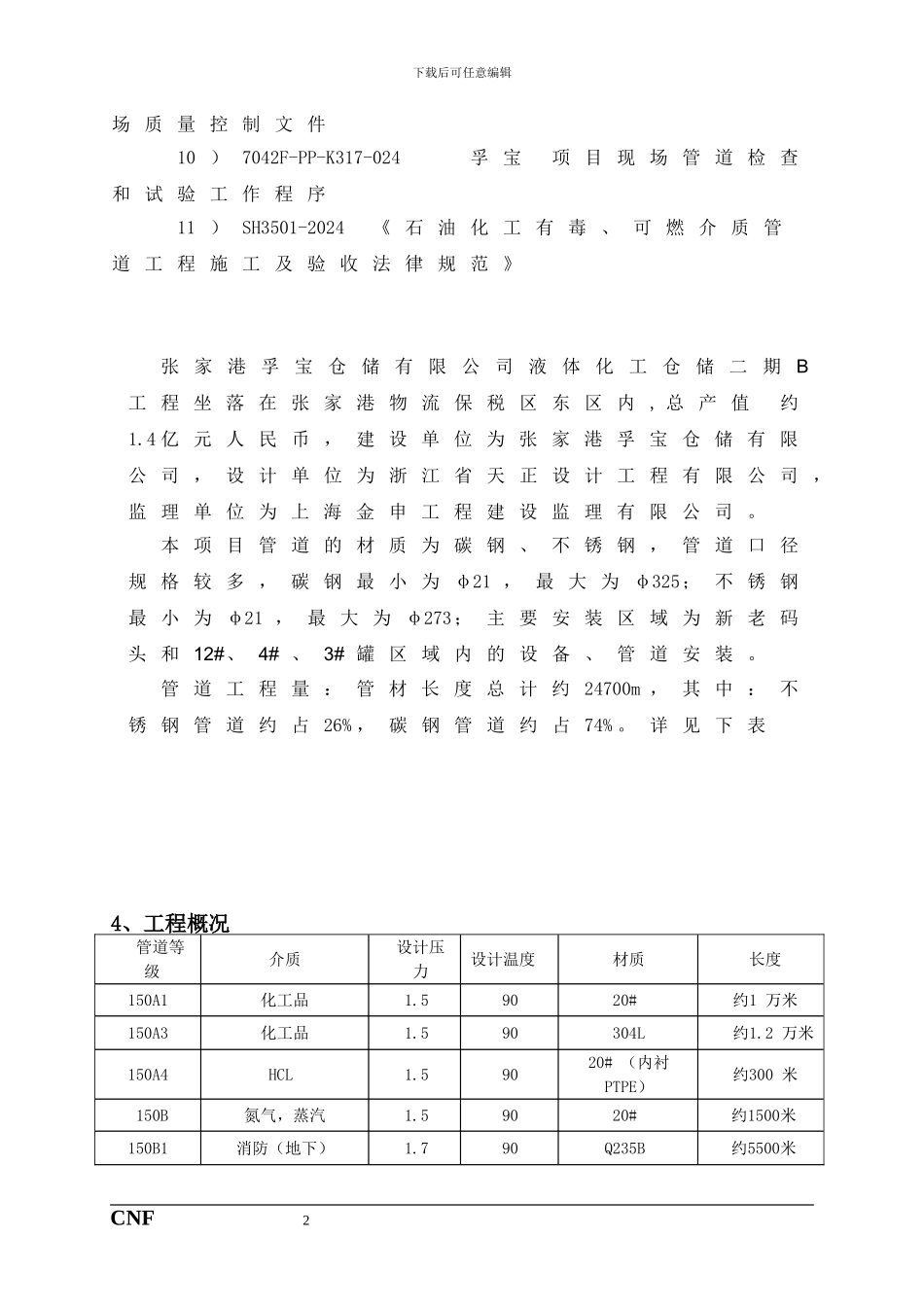 工艺管线管道施工方案_第2页