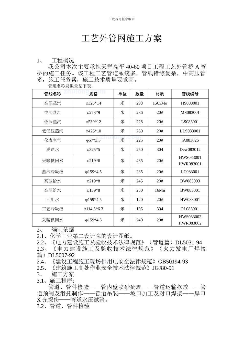 工艺管道施工方案-secret71852_第3页