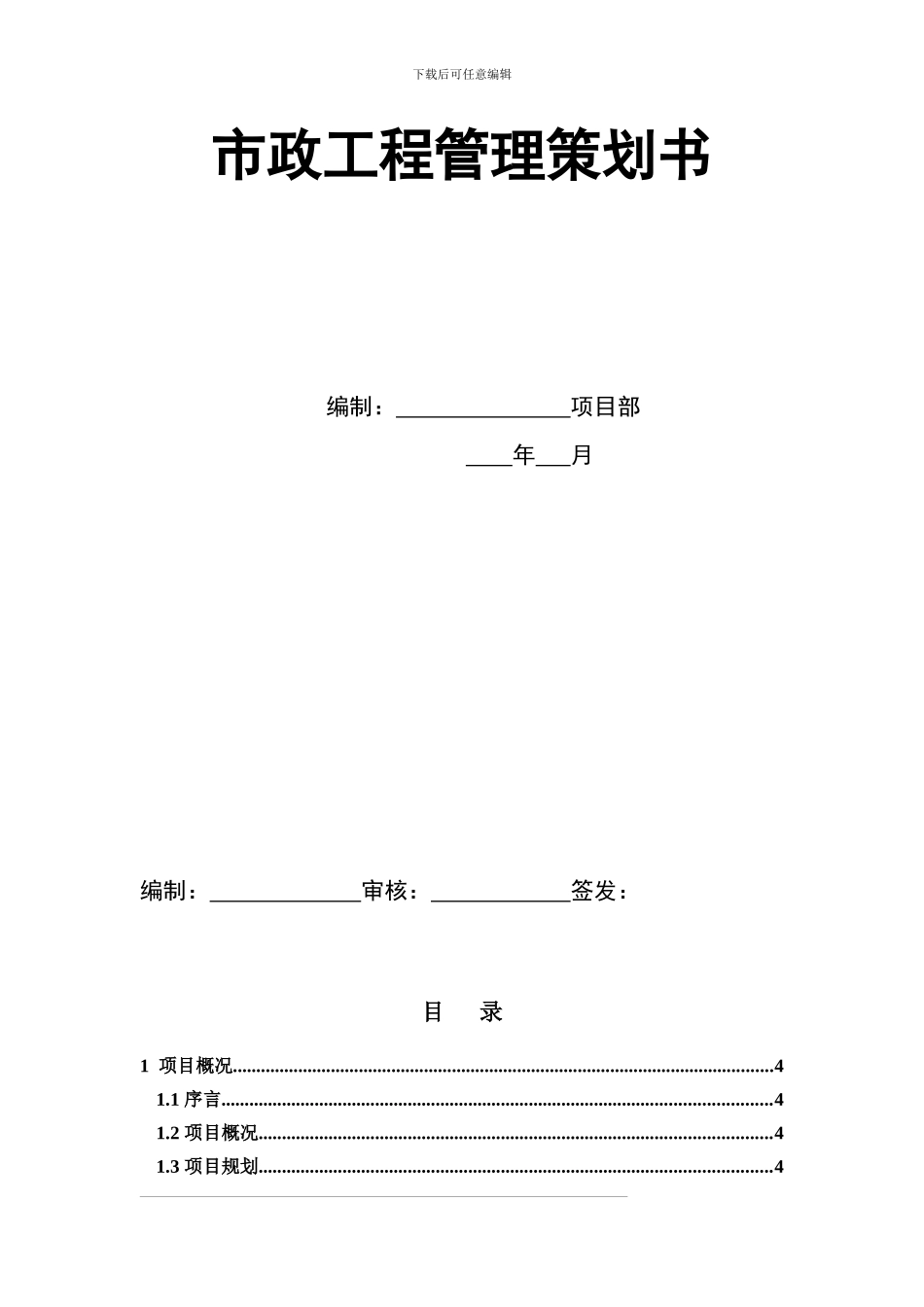 市政工程管理策划书模板2024.2.10_第2页