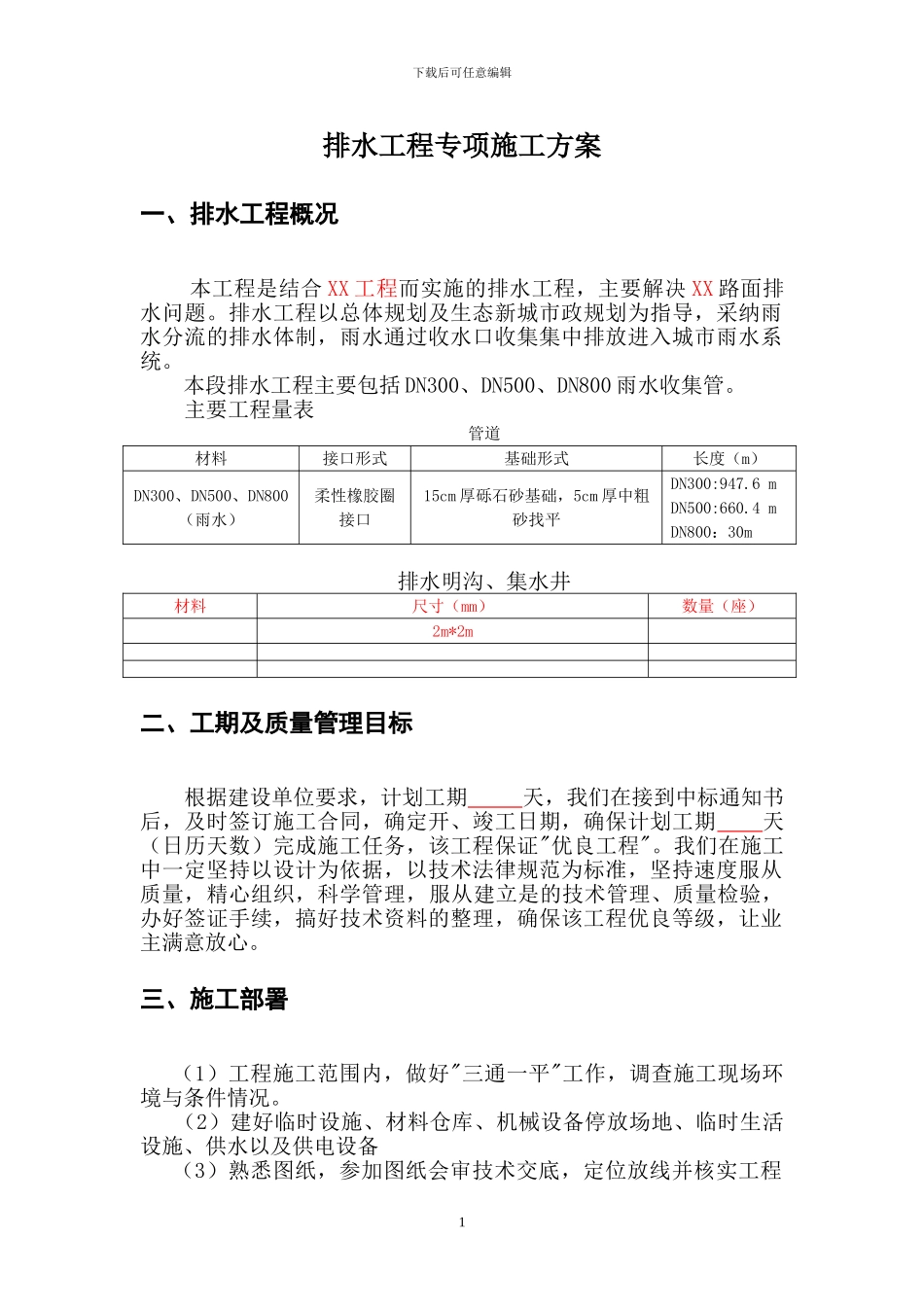 市政排水施工方案_第1页