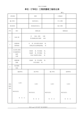 市政给排水管道工程检验批质量验收记录表