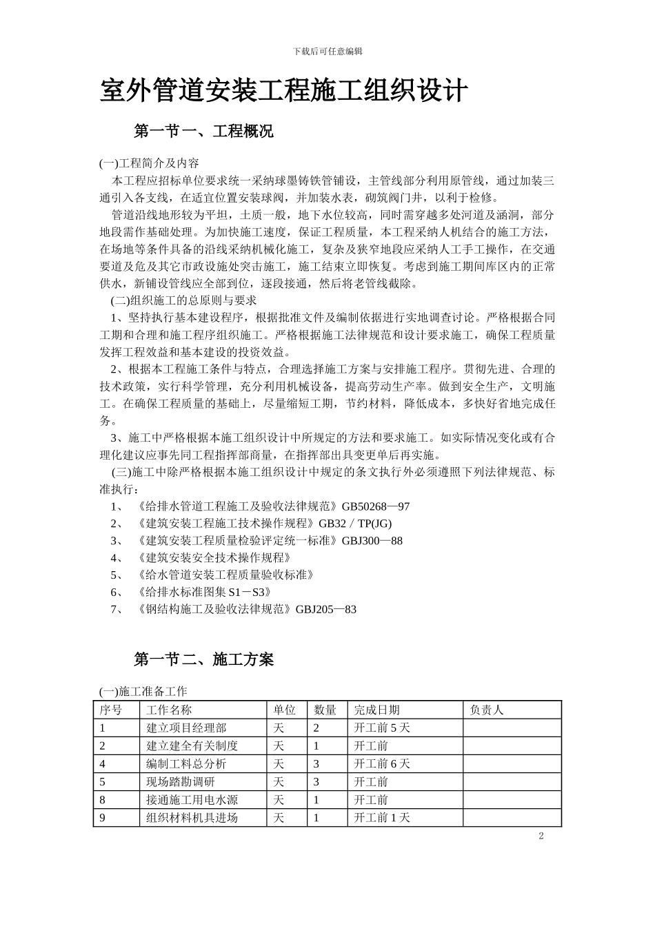 市政给水管道施工组织设计方案_第2页