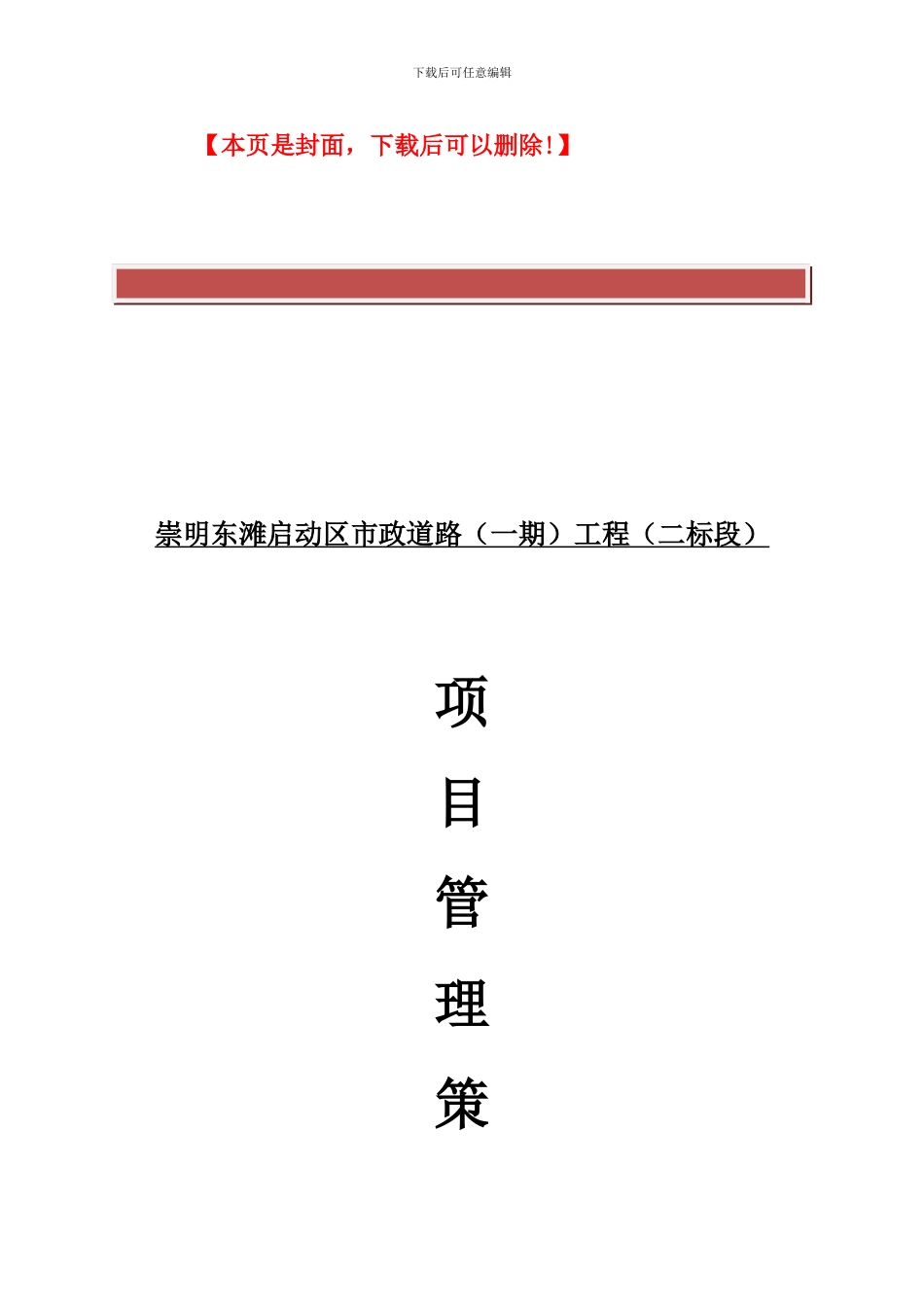 市政道路施工项目管理策划书_第2页