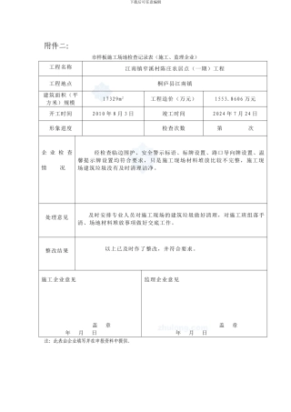 市样板工地检查记录表-secret