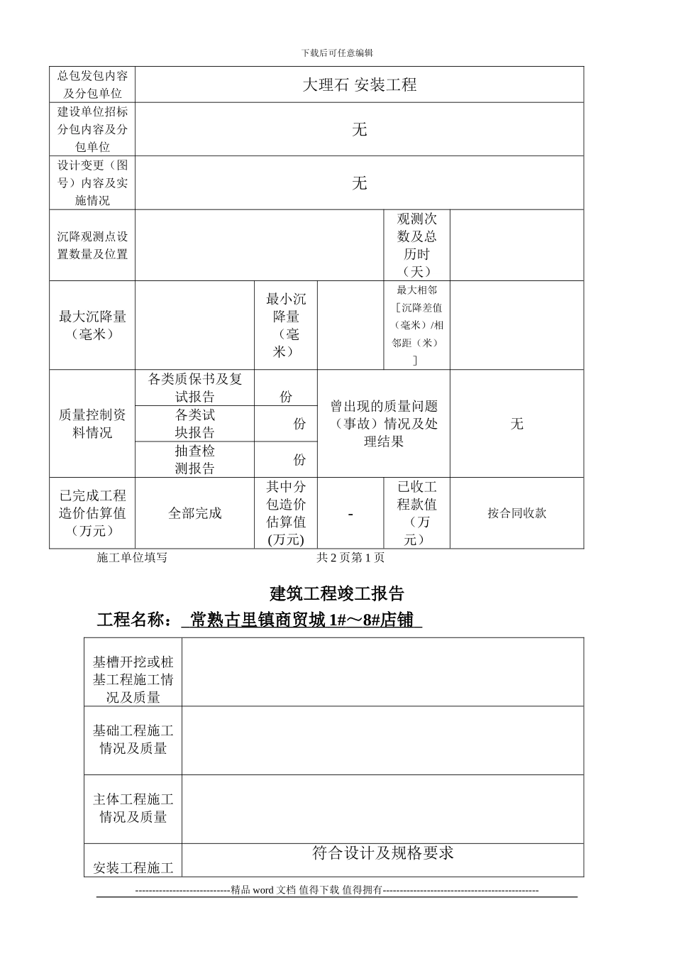 常熟施工单位工程竣工报告_第2页