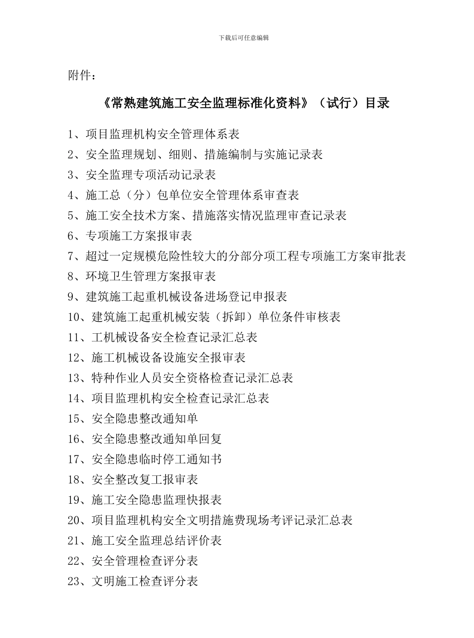 常熟建筑施工安全监理标准化资料_第1页