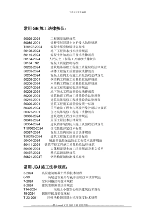 常用施工规范名称