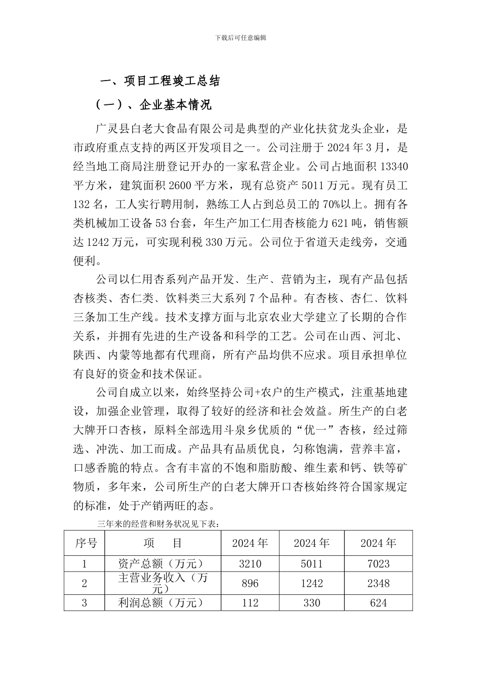 年加工1000吨仁用杏核扩建项目竣工报告_第2页