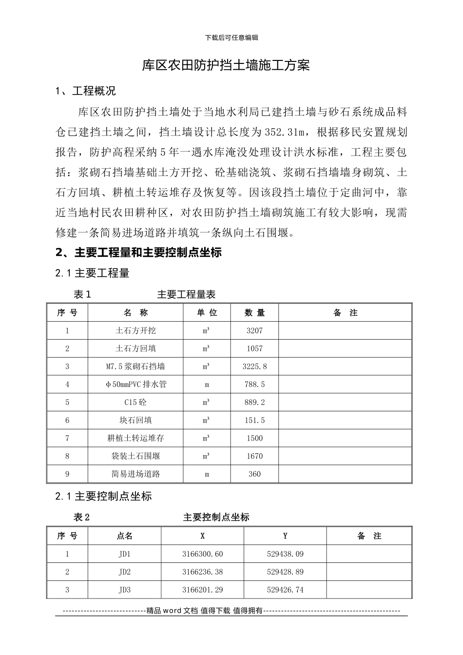 库区农田防护挡土墙施工方案_第2页