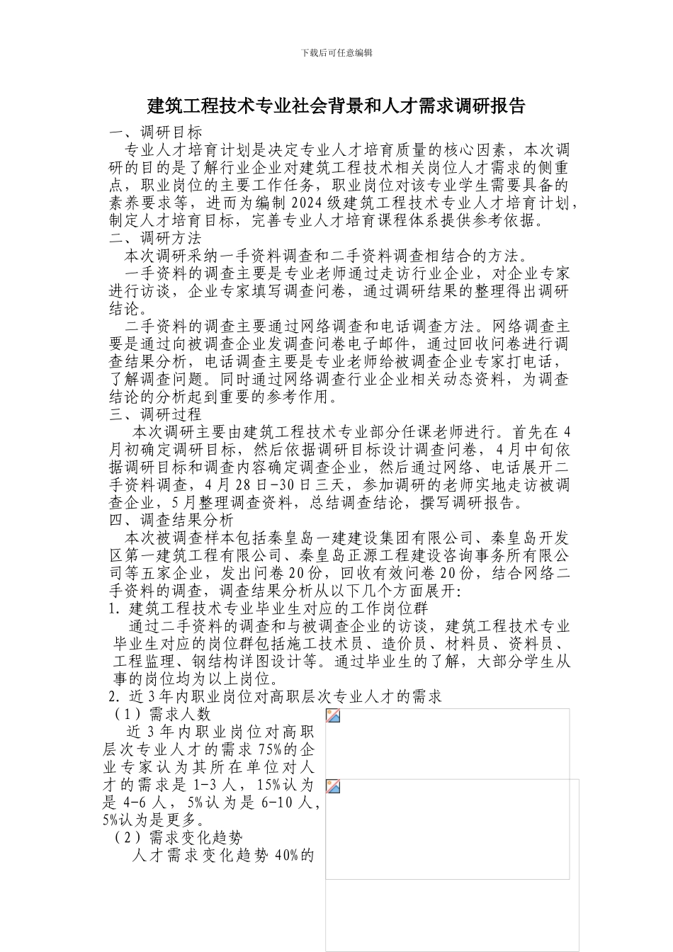 建筑工程技术专业社会背景和人才需求调研报告_第1页
