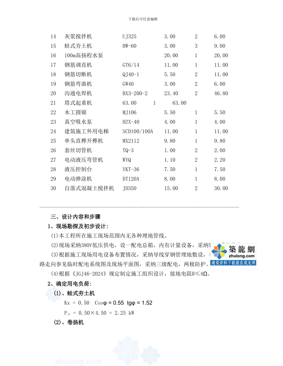 建筑工程施工临时用电专项方案p_第2页