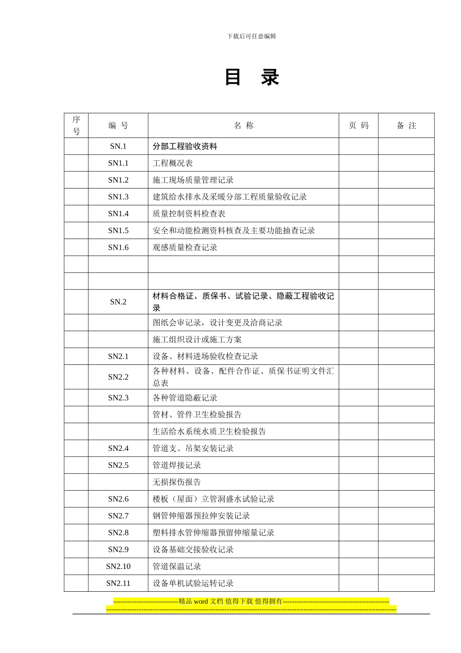 建筑工程施工质量验收资、目录_第3页