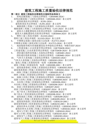 建筑工程施工质量验收规范目录