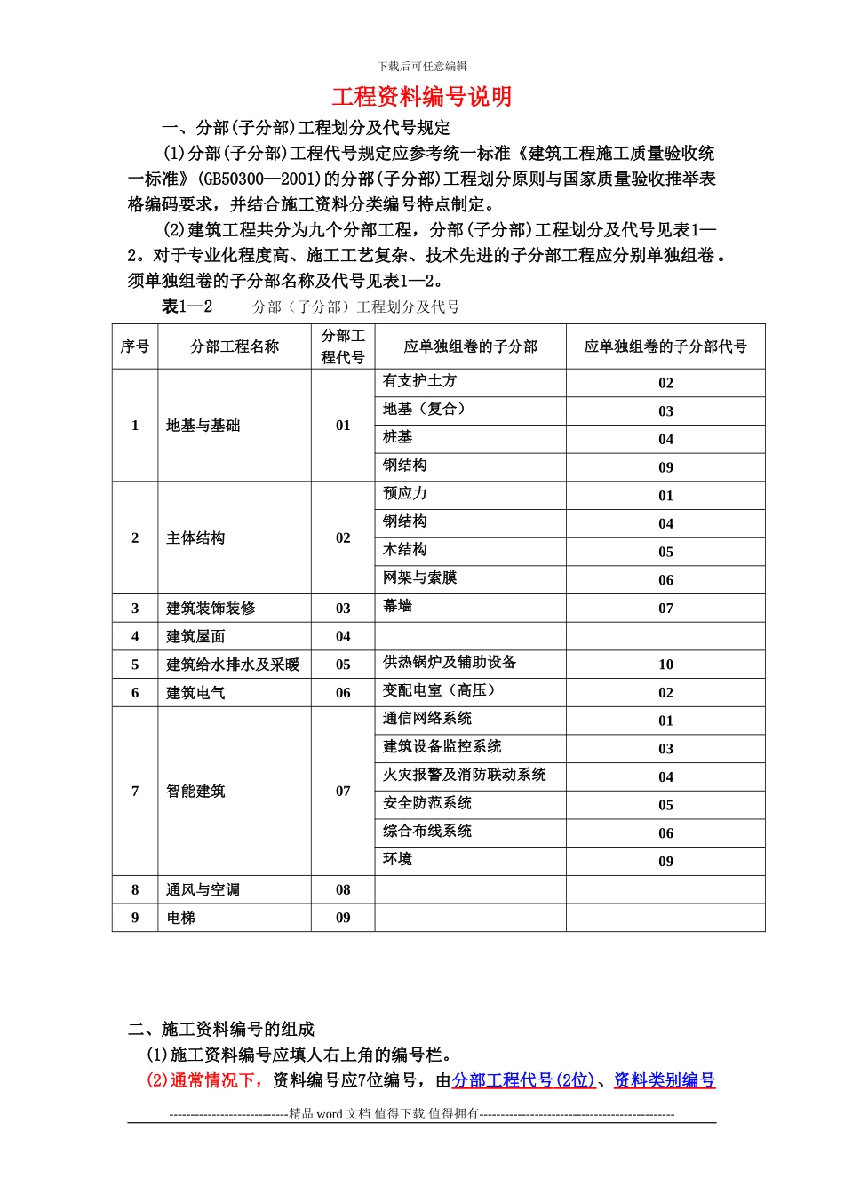 建筑工程资料编号、分类、归档_第1页