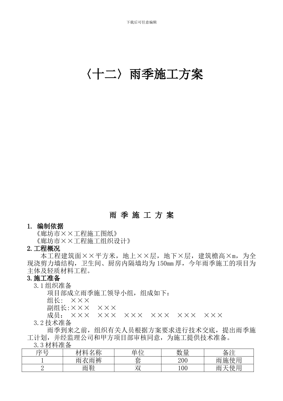 建筑工程雨季施工方案_第1页