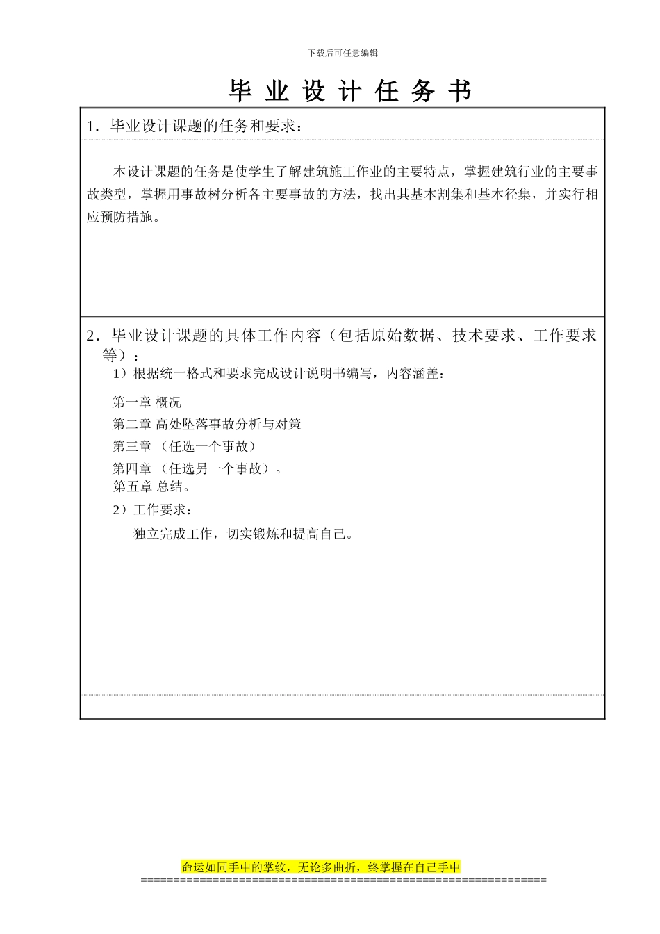 建筑施工事故分析毕业设计任务书_第3页