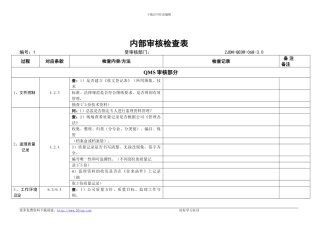 建筑施工体系内部审核检查表