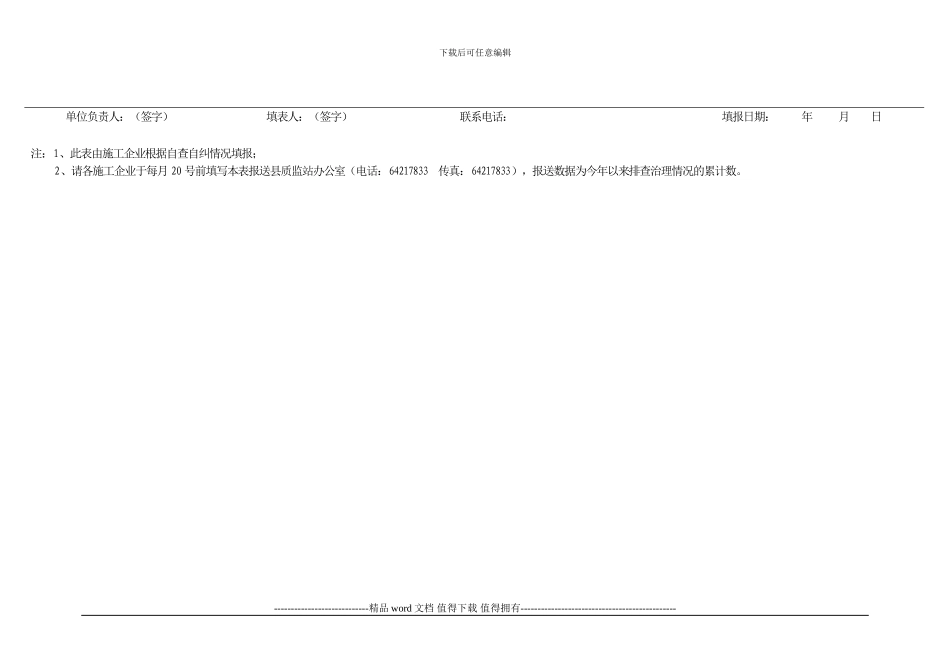 建筑施工单位安全生产隐患排查治理情况统计表_第2页