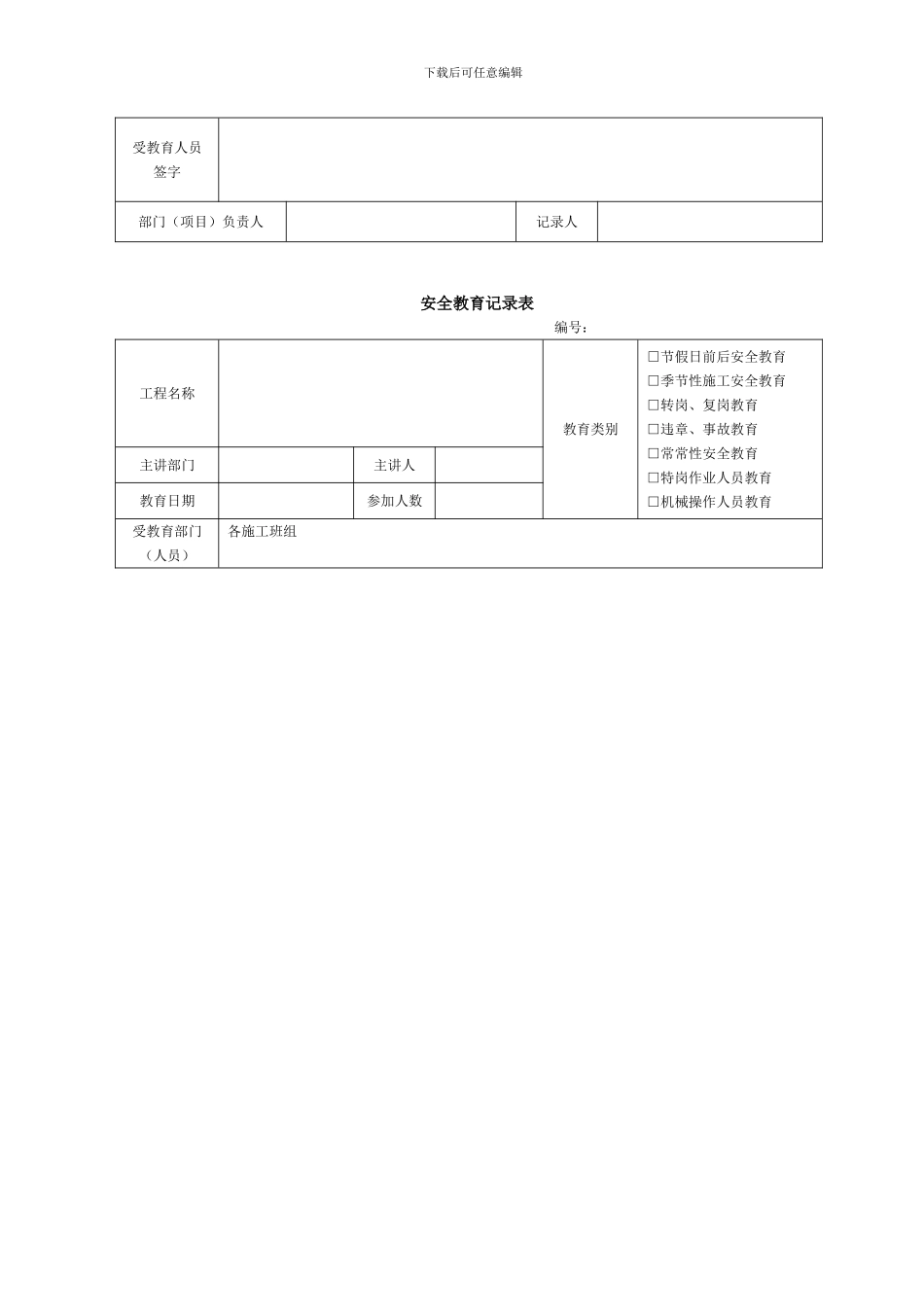 建筑施工安全教育记录大全内容[1]_第2页