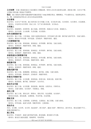 建筑施工安全检查标准保证项目和一般项目