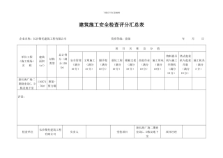 建筑施工安全检查评分表及汇总表7.12修改稿