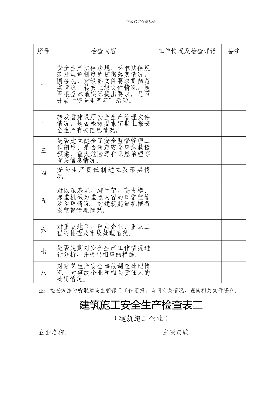 建筑施工安全生产检查表一_第2页