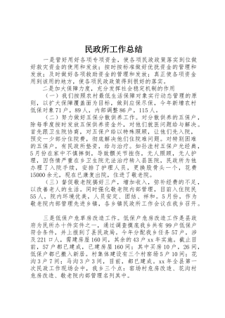 民政所工作总结