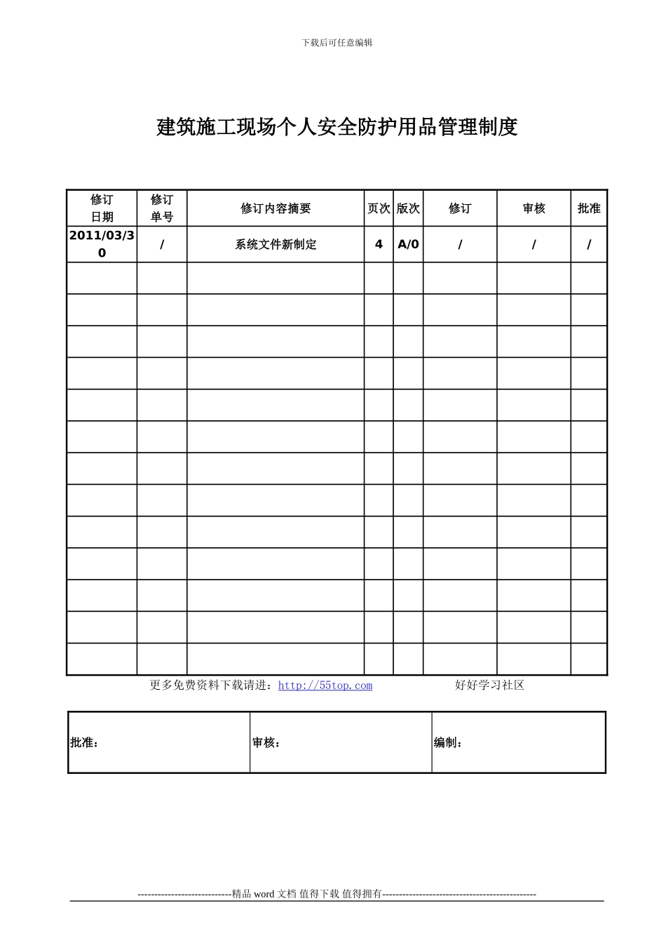建筑施工现场个人安全防护用品管理制度_第1页