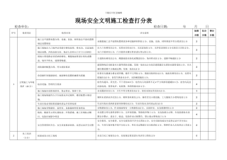 建筑施工现场安全文明检查表