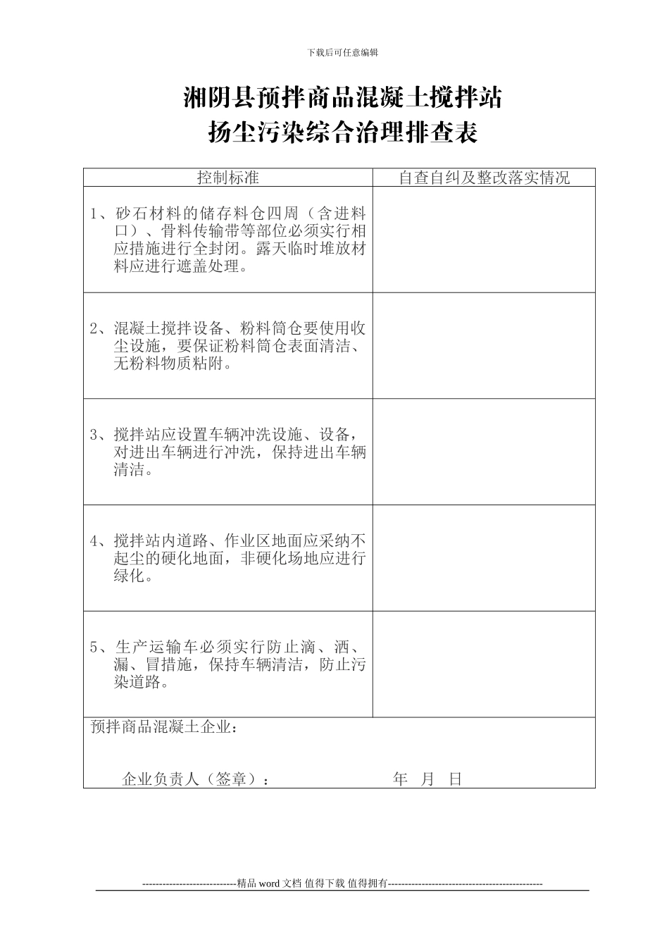 建筑施工现场扬尘污染综合治理排查表_第3页