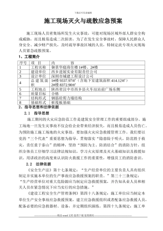 建筑施工现场火灾事故应急预案