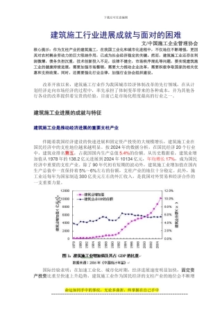 建筑施工行业发展成就与面对的困难