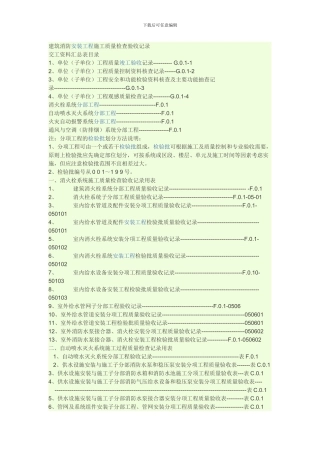 建筑消防安装工程施工质量检查验收记录