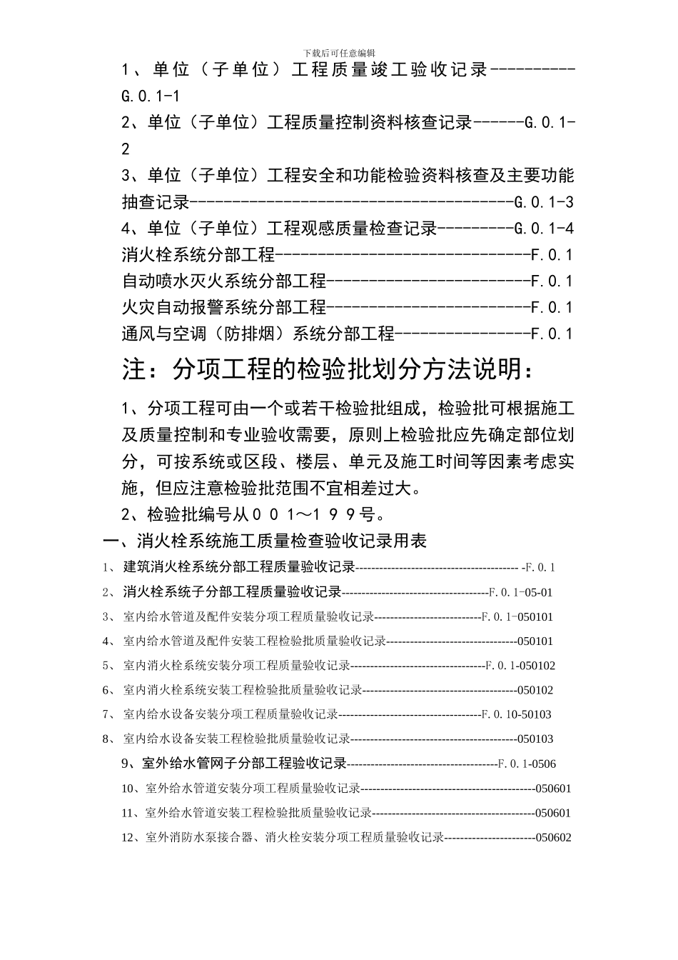建筑消防安装工程施工质量检查验收记录交工资料表格一_第2页