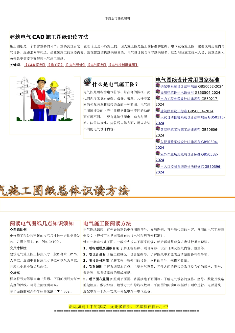 建筑电气CAD施工图纸识读方法_第1页