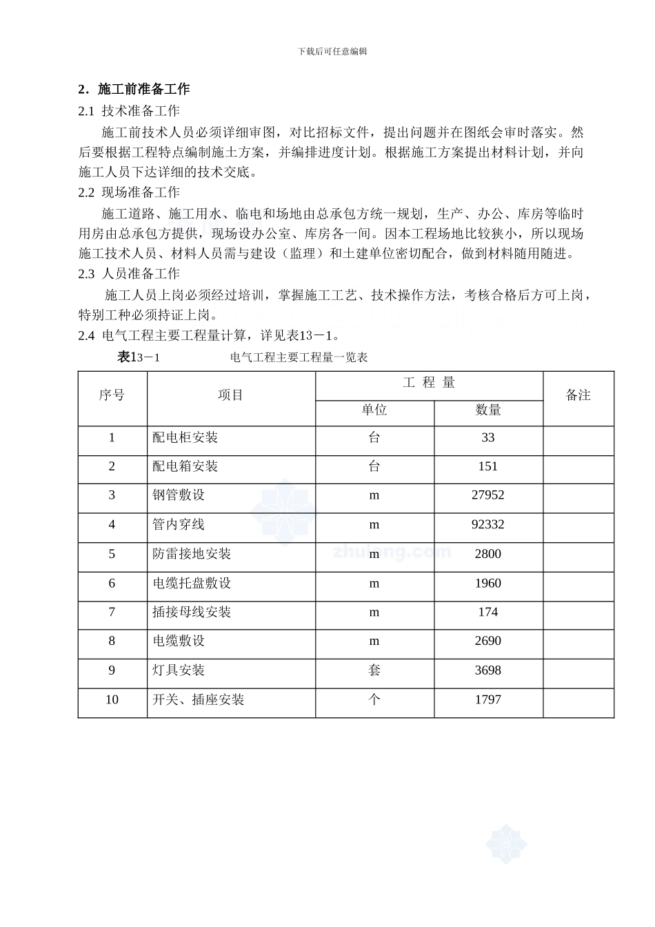 建筑电气工程施工方案-secret_第3页