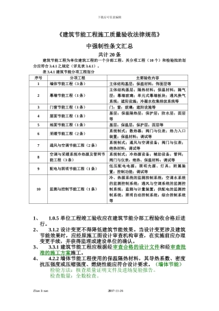 建筑节能工程施工质量验收规范强制性条文汇总