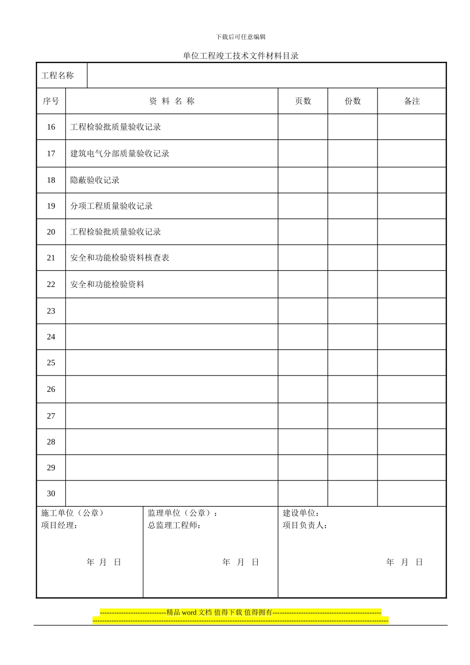 建筑装饰装修工程竣工验收资料表格_第2页